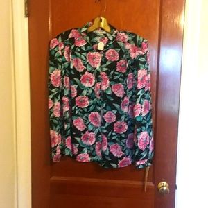 Jozell Blouse LARGE Floral NWT